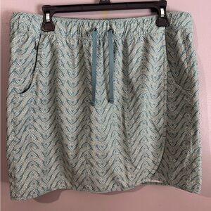 Patagonia Teal Patterned Mini Skirt